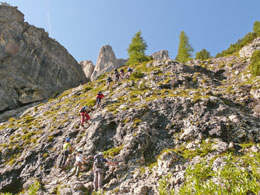 Anfang des Pisciadu-Klettersteiges